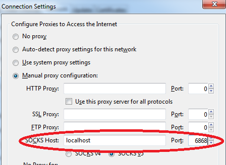 Firefox socks proxy