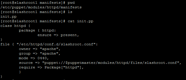configuring puppet module init.pp file